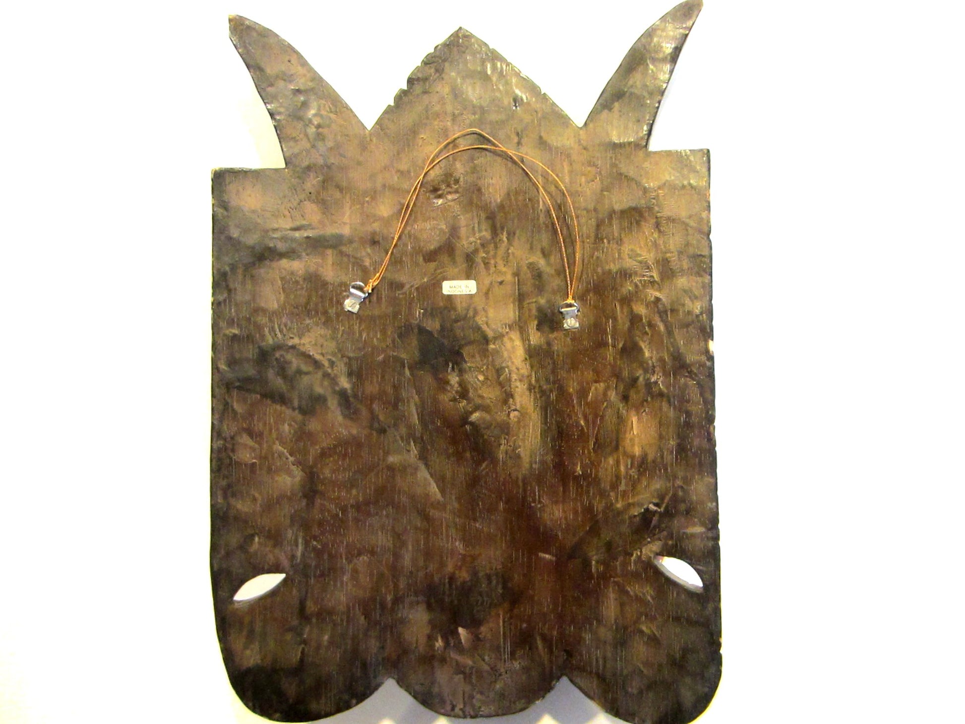 Barong Style Ceremonial Wood Carving Facial Mask Made in Indonesia - Designer Unique Finds 