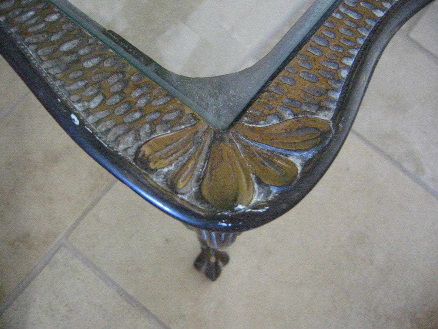 WH Howell Art Deco Glass Top Bronze Table Circa 1933