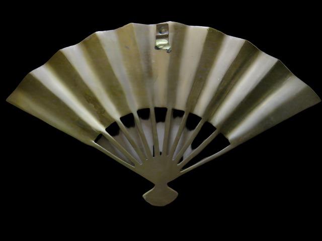 Brass Chinese Fan Modernist Dragon Phoenix Decoration - Designer Unique Finds 
 - 2