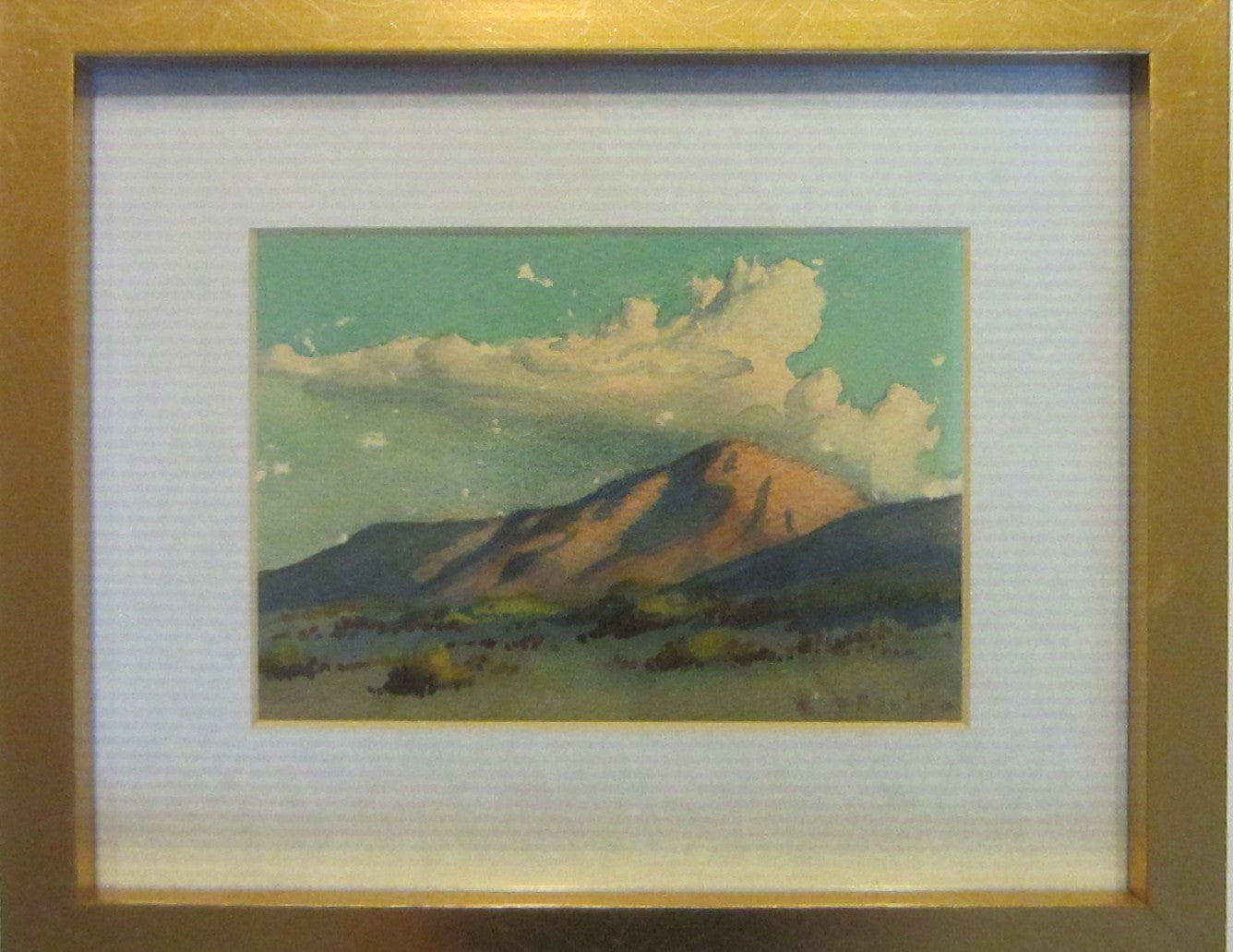 William J Bartko Desert Landscape Signed Watercolor Guache Mountain View