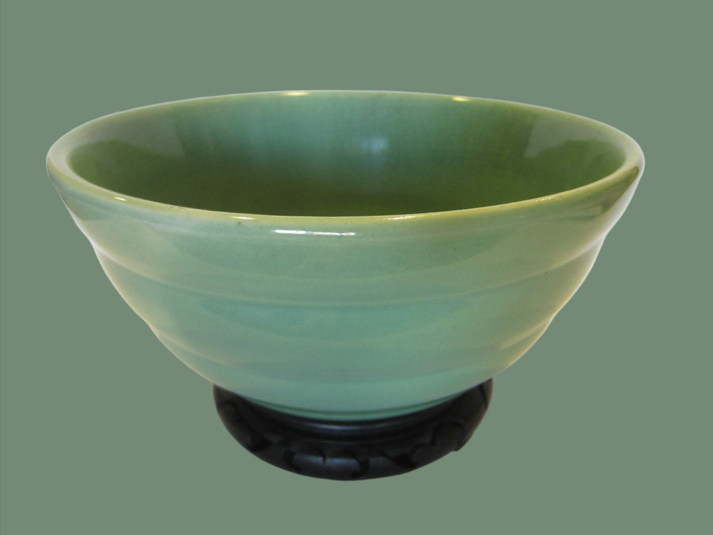 Bauer Green Mixing Bowl Ring Ware Pottery USA 12 - Designer Unique Finds 
 - 2