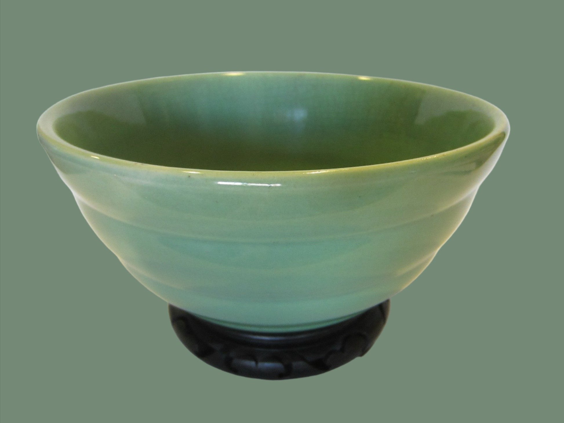 Bauer Green Mixing Bowl Ring Ware Pottery USA 12 - Designer Unique Finds 
 - 2