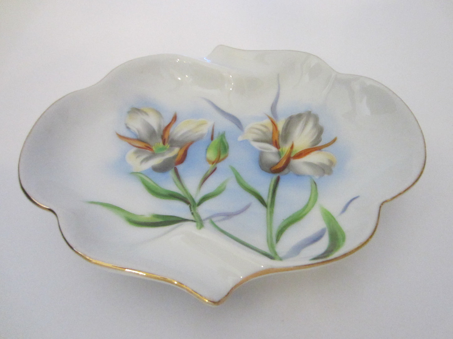 Sego Lili Utah Mid Century Porcelain Platter Hand Painted Marked - Designer Unique Finds 