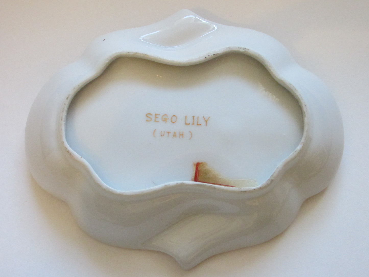 Sego Lili Utah Mid Century Porcelain Platter Hand Painted Marked - Designer Unique Finds 