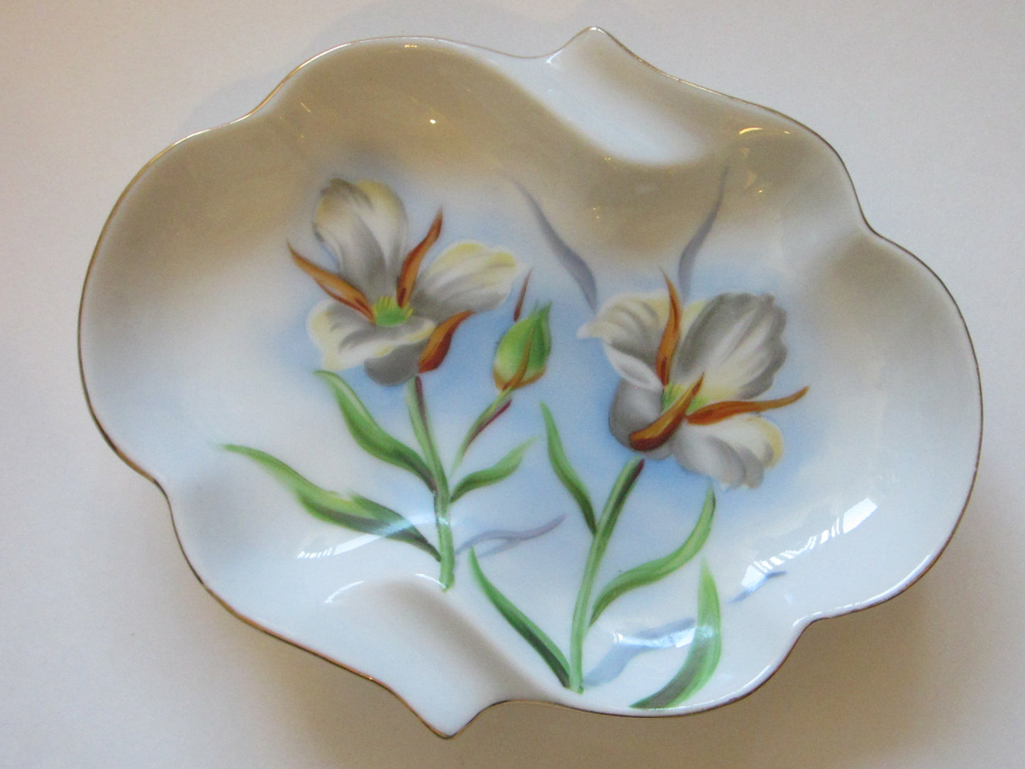 Sego Lili Utah Mid Century Porcelain Platter Hand Painted Marked - Designer Unique Finds 