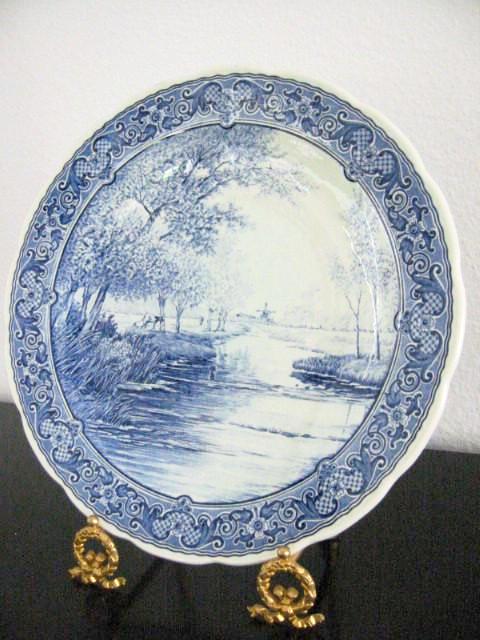 Royal Sphinx Boch Blue Delft Charger Transfer Dutch Landscape - Designer Unique Finds 