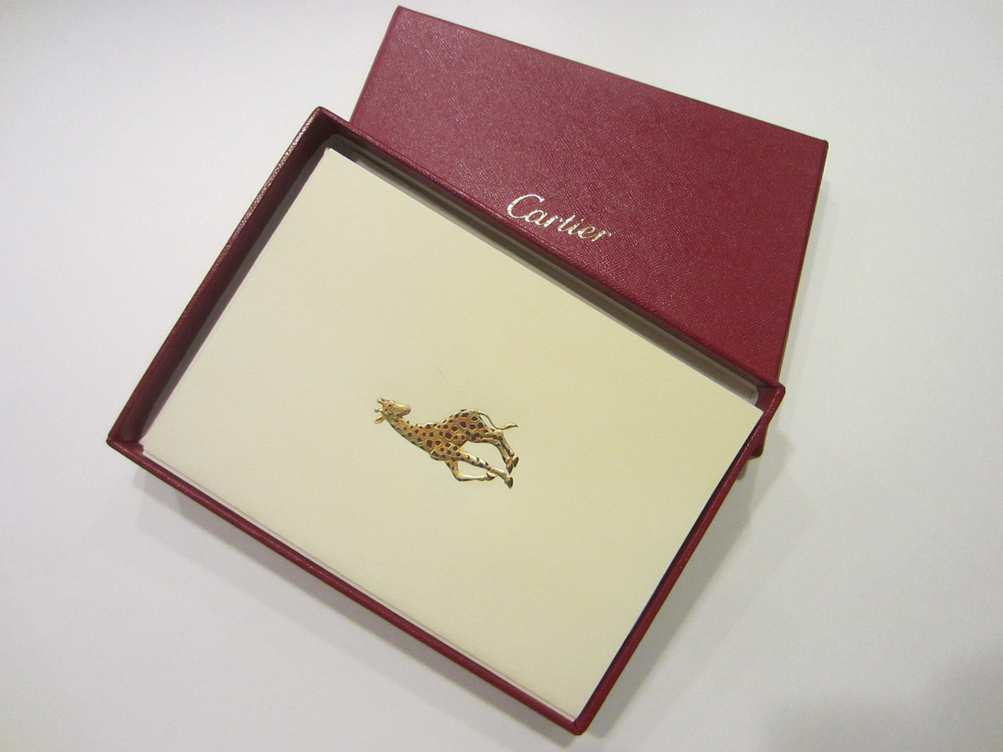 Cartier Note Cards Gold Giraffes Stationary Desk Accessories - Designer Unique Finds 