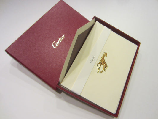 Cartier Note Cards Gold Giraffes Stationary Desk Accessories