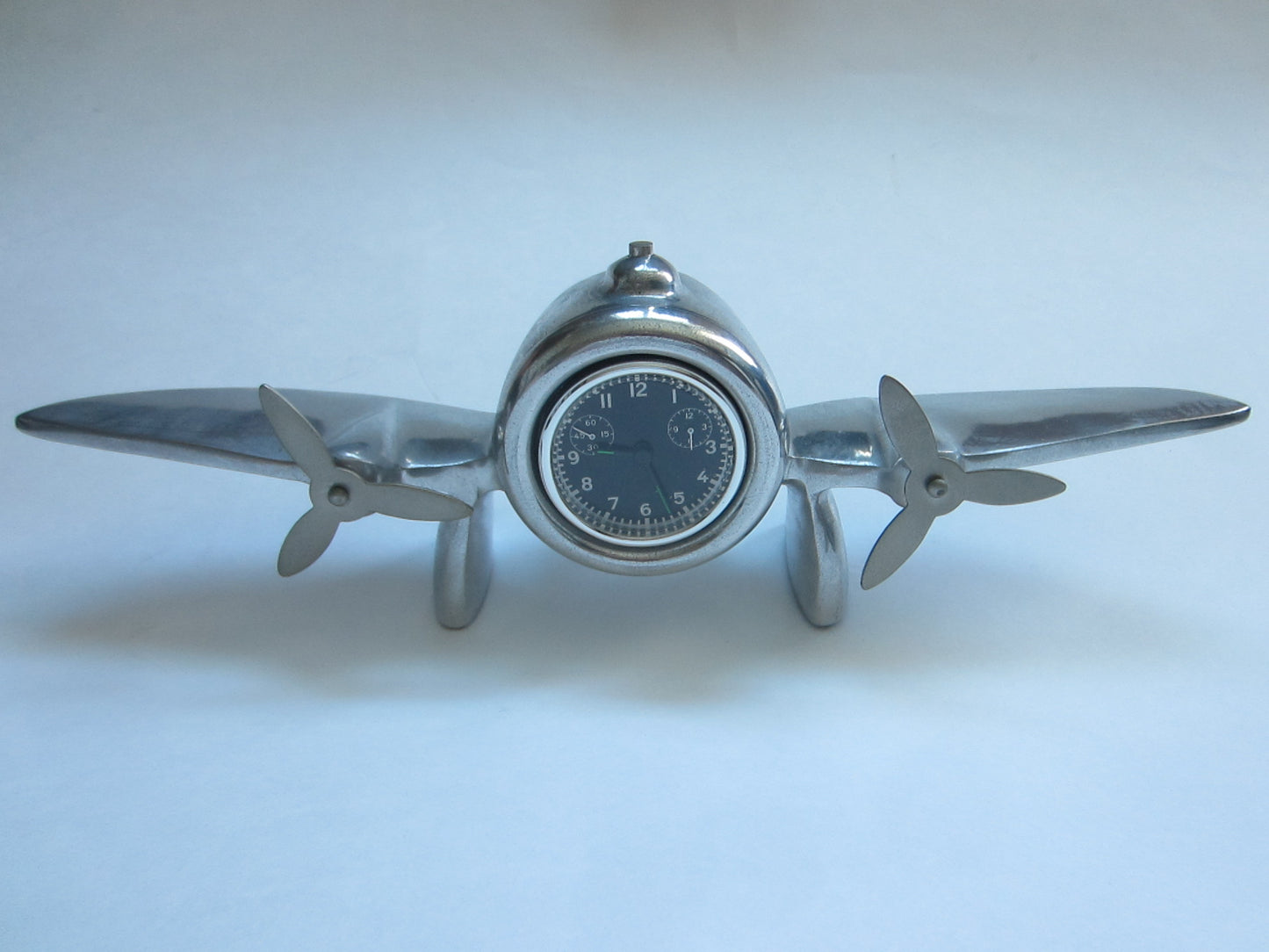 A Modern Propeller Quartz Pewter Desk Mantle Clock Made In India