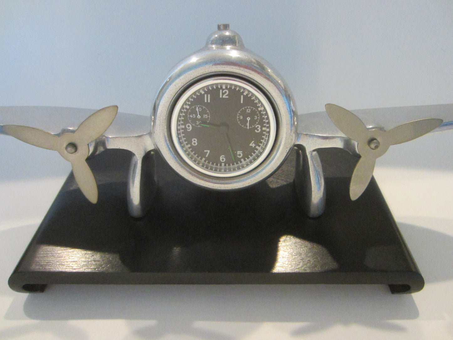 A Modern Propeller Quartz Pewter Desk Mantle Clock Made In India