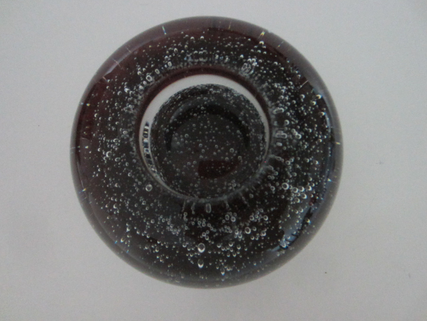 Thomas Webb Attribute Aubergine Bubble Glass Candle Holder