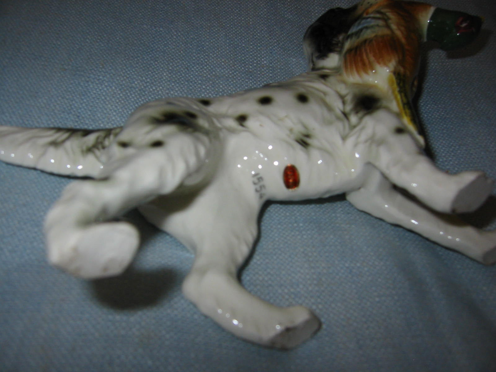 Hunting Ceramic Dog Holding Bird Hand Painted Japan - Designer Unique Finds 