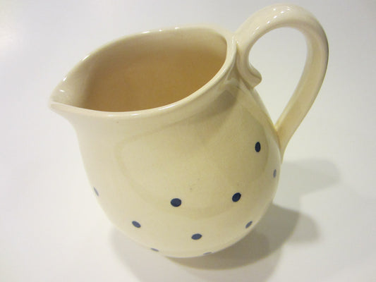 Polka Dots Ceramic Pitcher Cream Jug With Signature - Designer Unique Finds 