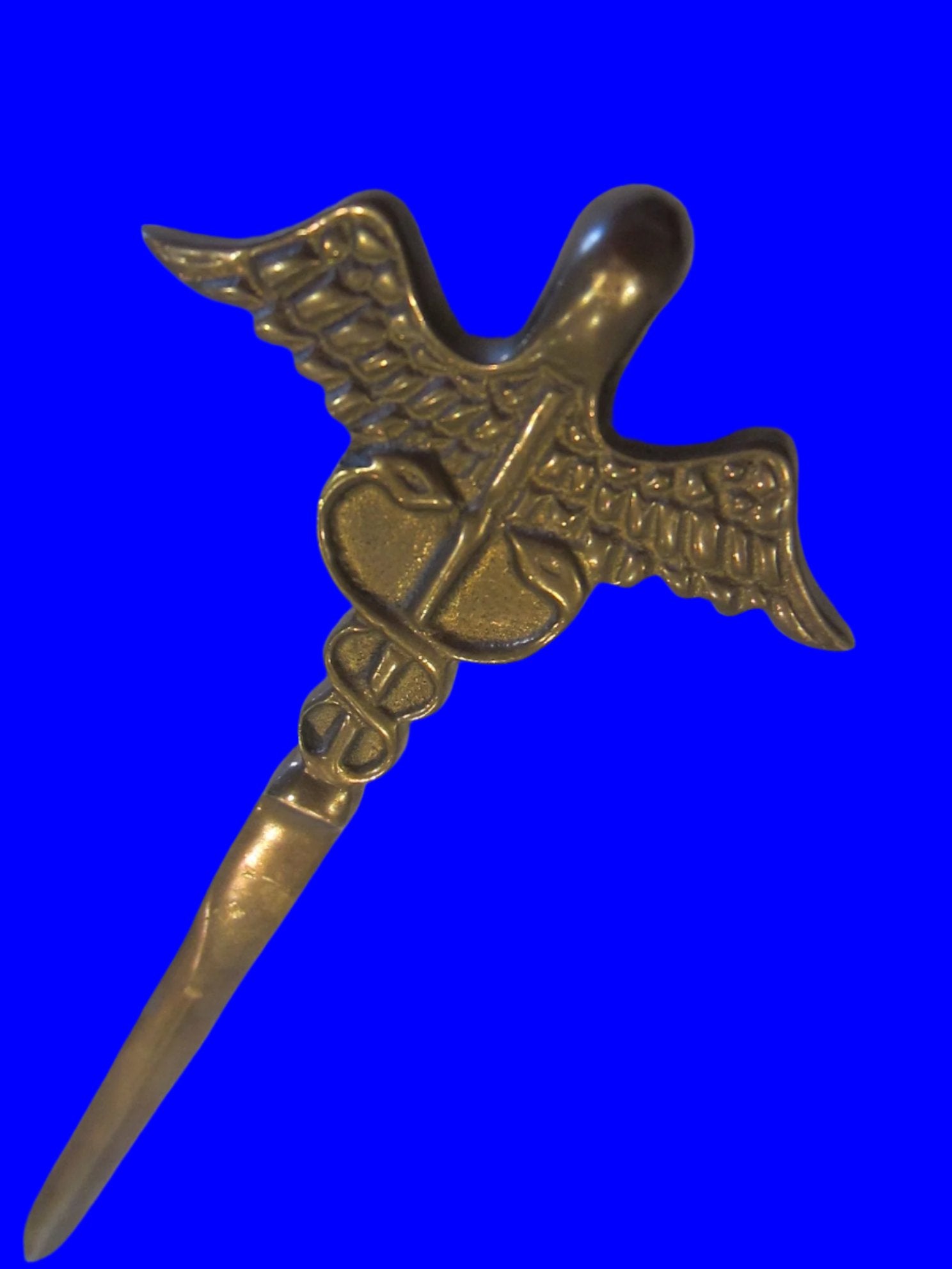 Brass Bookmark Pharma Signage Snake Eagle Design Letter Opener - Designer Unique Finds 