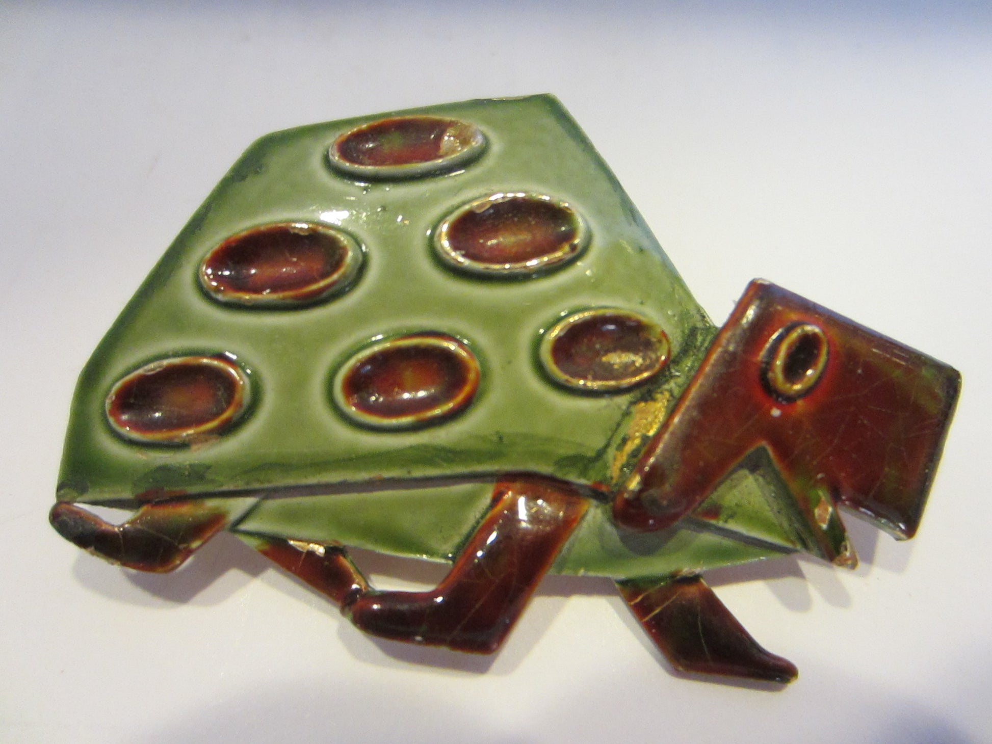 Abstract Turtle Brooch Signed ART - Designer Unique Finds 
 - 3