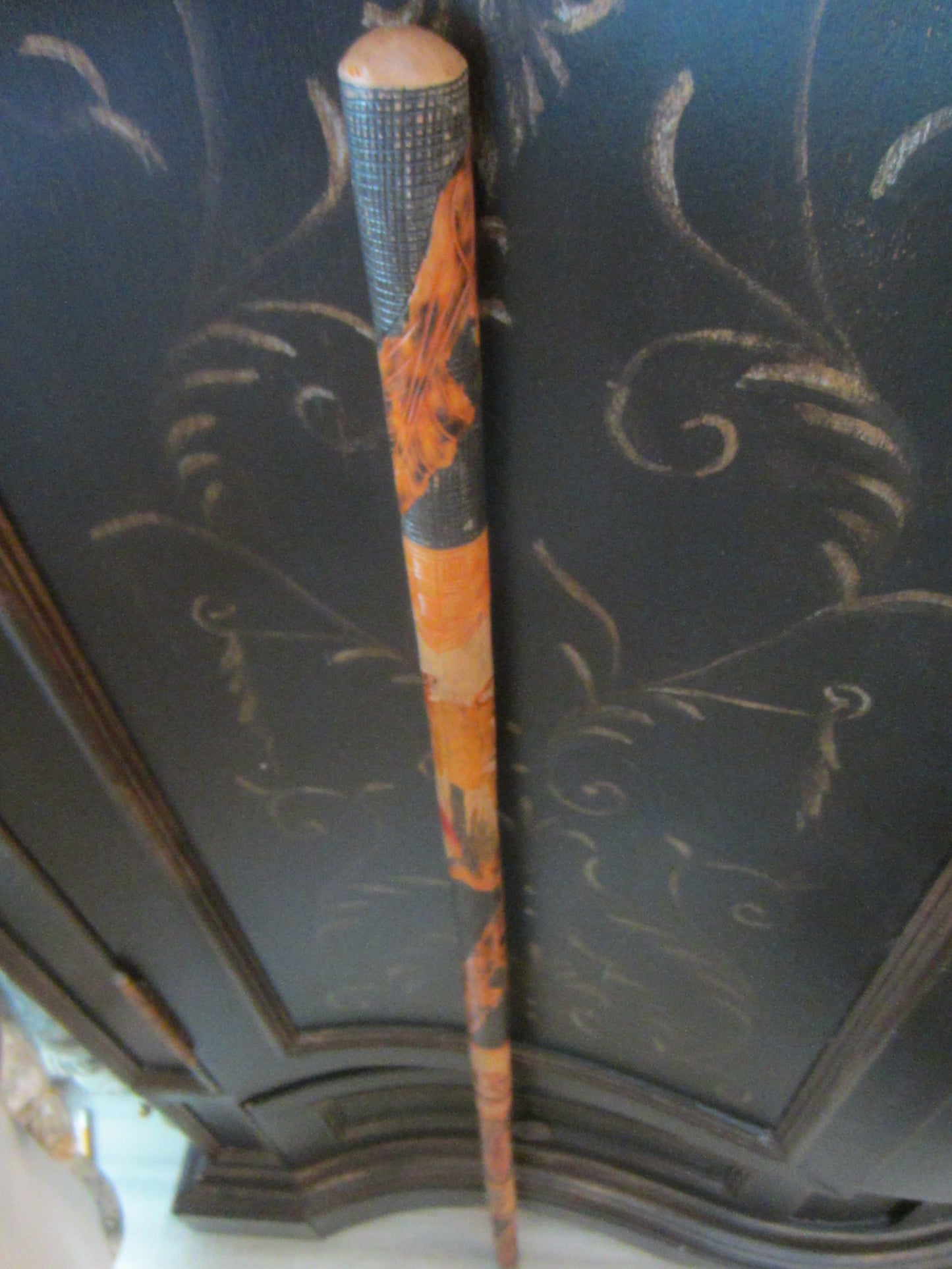 A Folk Art Hand Carved Figurative Cane Walking Stick