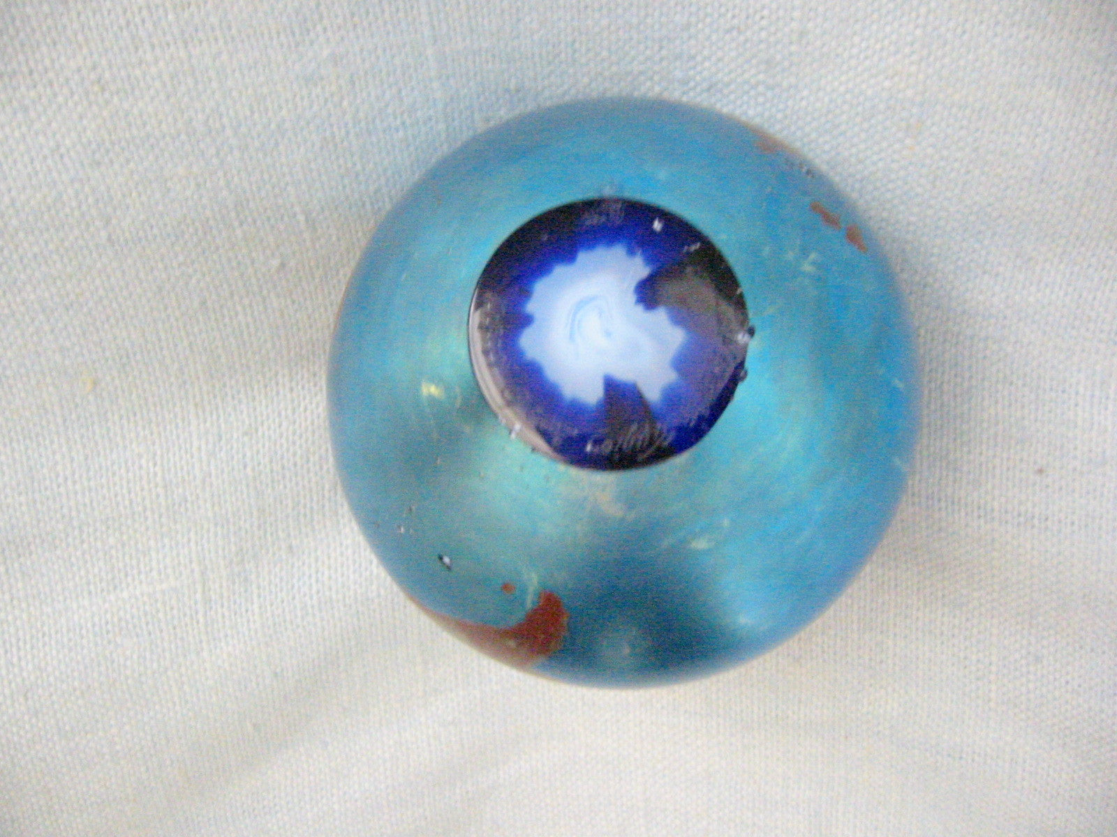 Lundberg Studio Globe Iridescent Glass Signed Paperweight - Designer Unique Finds 