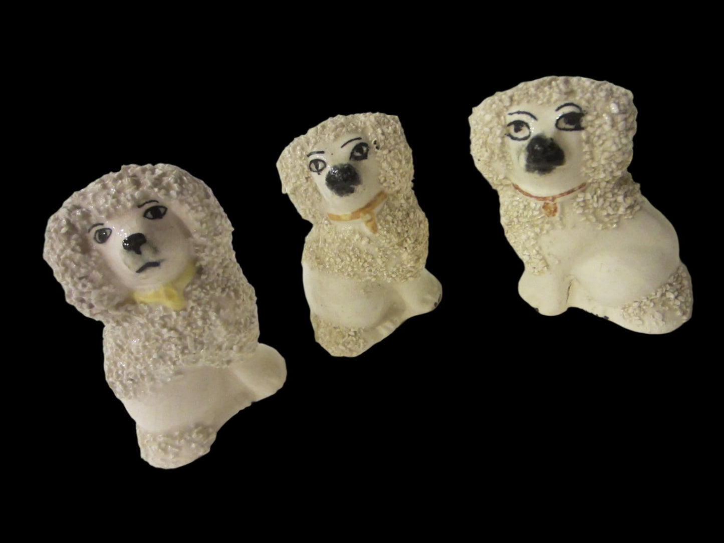 Staffordshire Ware Three White Spaniels