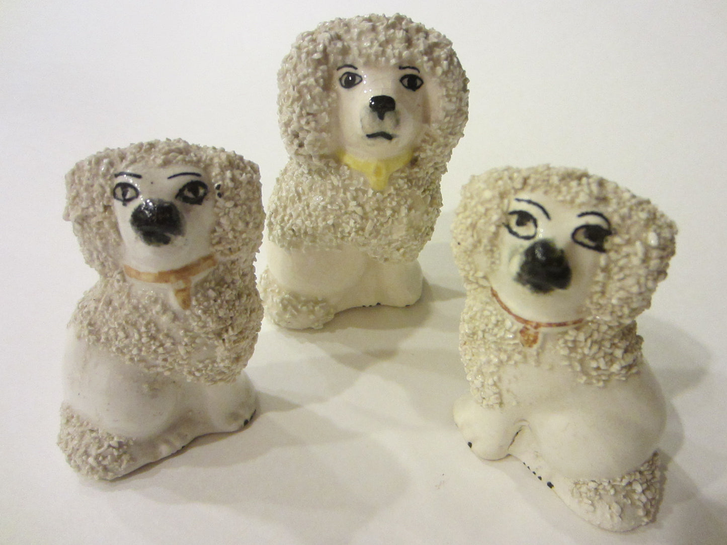 Staffordshire Ware Three White Spaniels