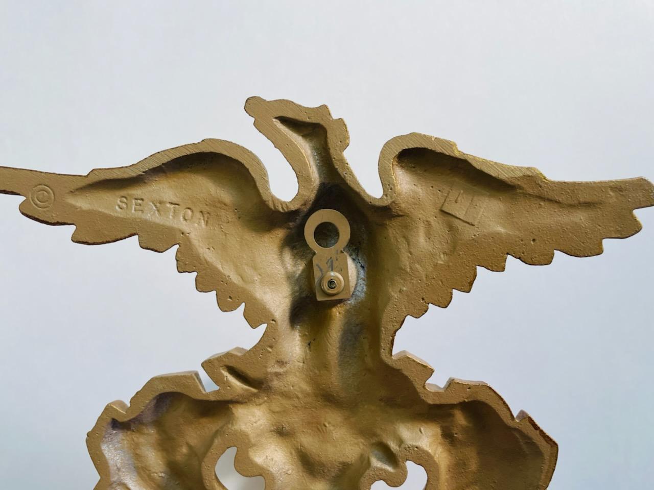 Sexton Gilt Bronze Eagle Crest Candle Holder Wall Sconce