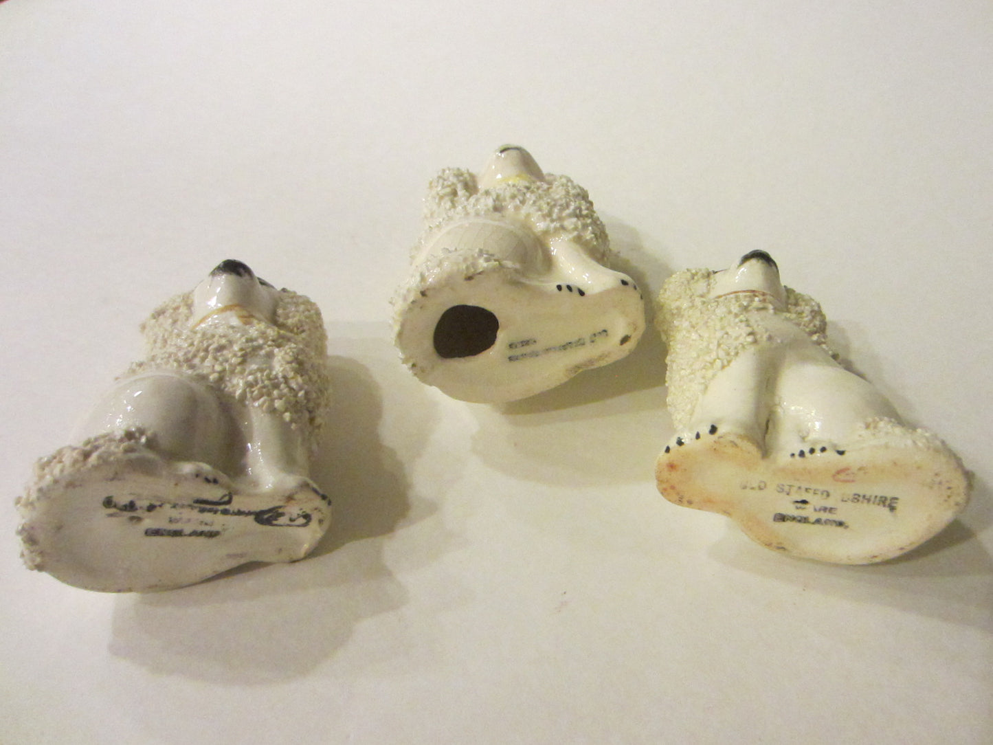 Staffordshire Ware Three White Spaniels