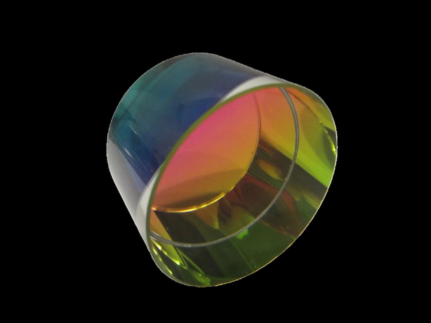 Glowing Glass Mini Paperweight Crystal Rainbow Round - Designer Unique Finds 