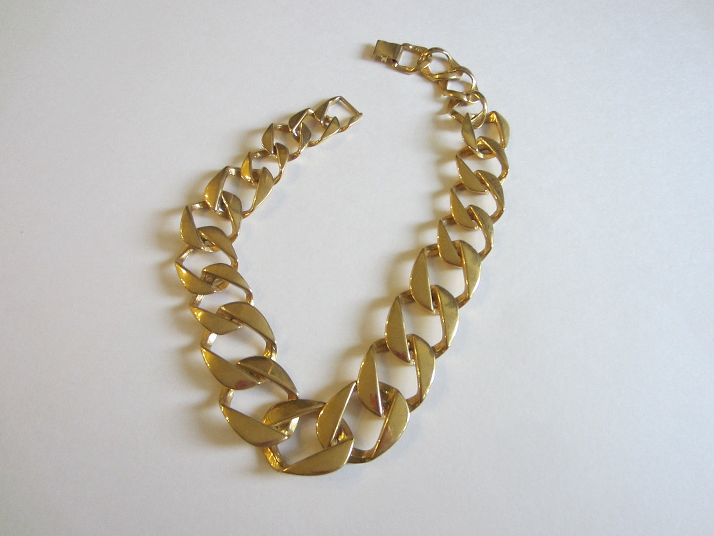 Modern Link Collar Necklace Marked PEP Gold Plated Choker