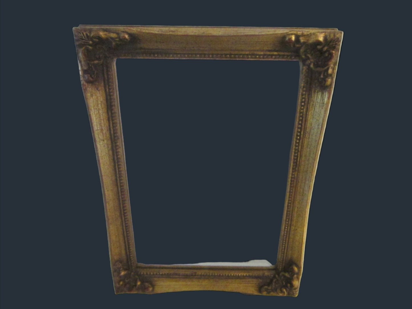 Burnes Small Beveled Mirror Gilt Decorated Floral Design