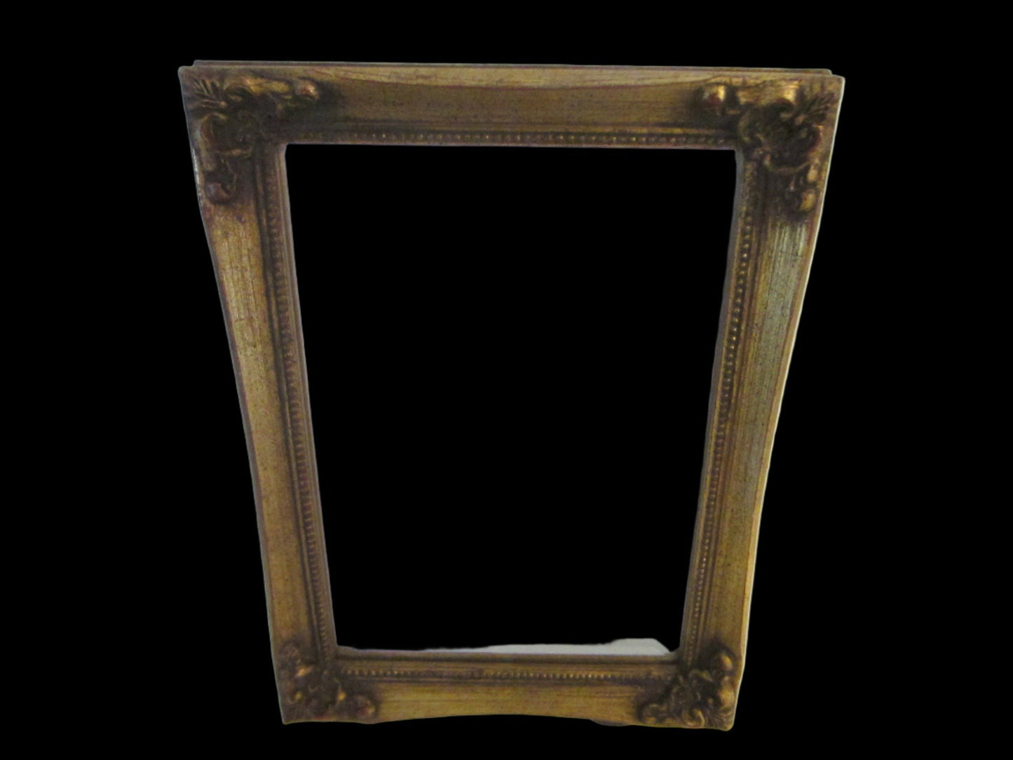 Burnes Small Beveled Mirror Gilt Decorated Floral Design