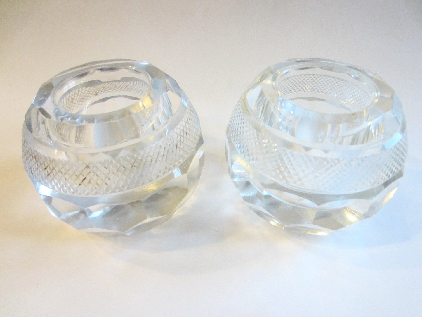 Attribute Thomas Webb Vintage Cut Crystal Globe Match Strikers Holders - Designer Unique Finds 