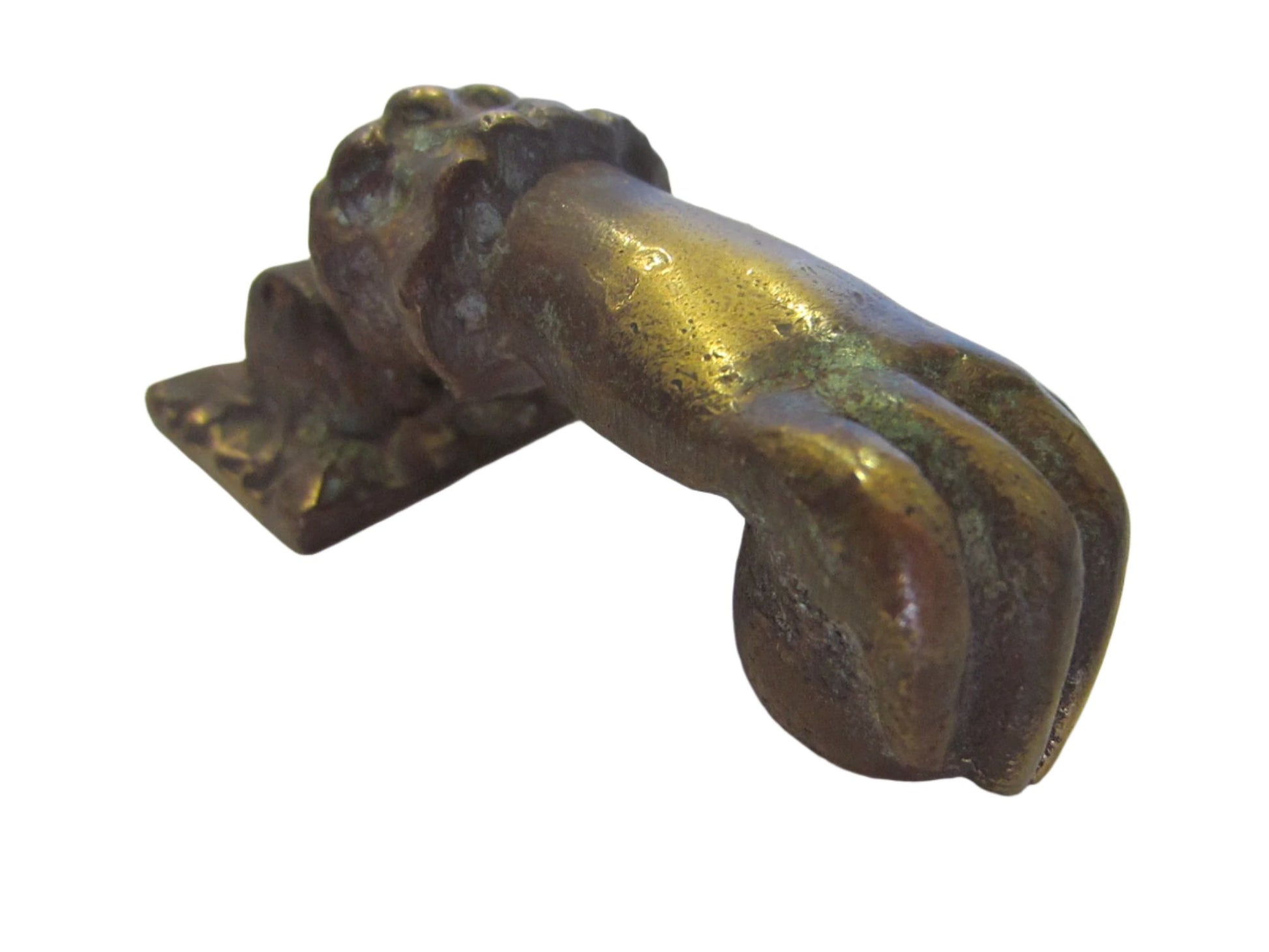 Folk Art Bronze French Style Hand Door Knocker Paperweight - Designer Unique Finds 