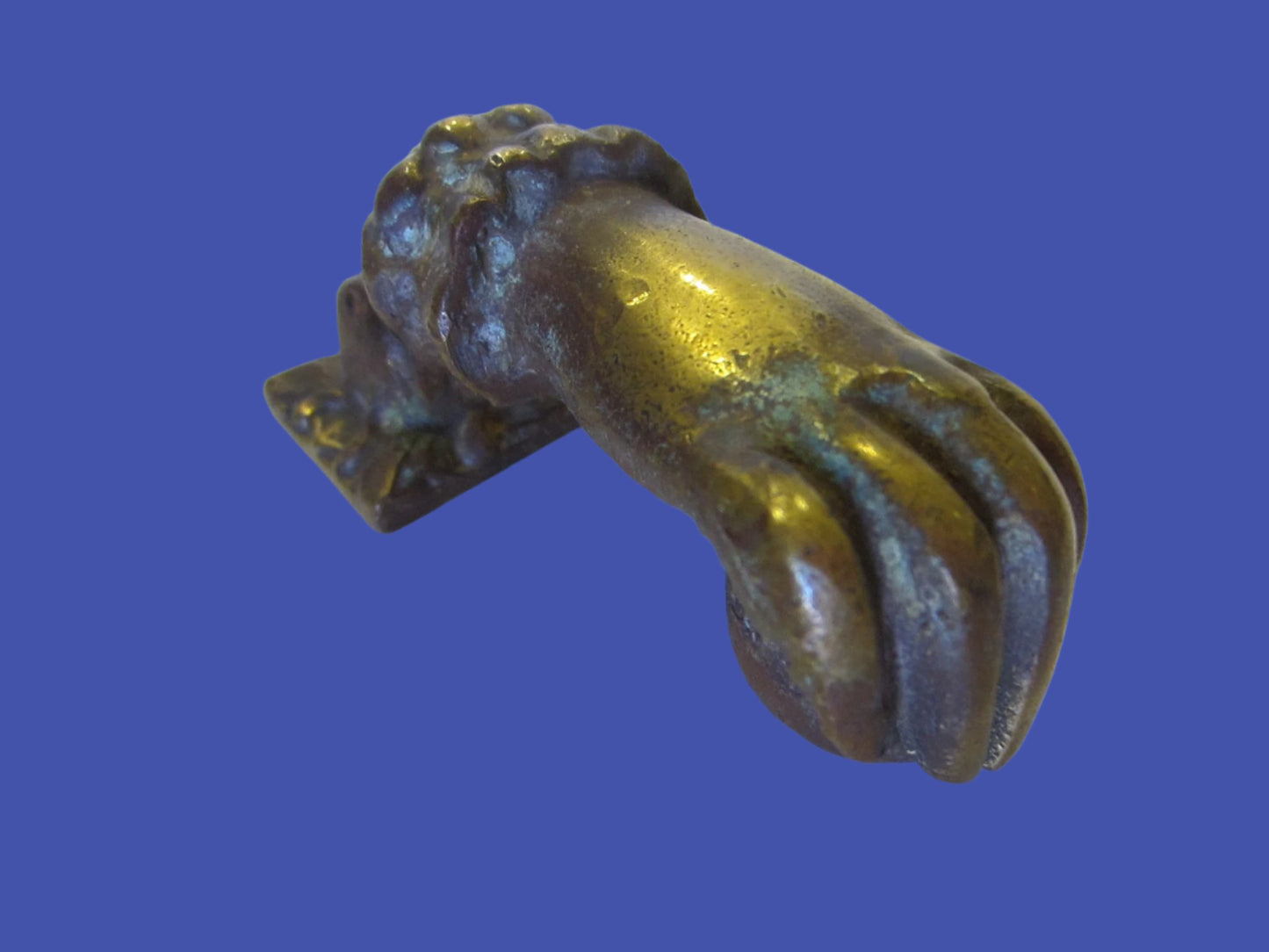 Folk Art Bronze French Style Hand Door Knocker Paperweight - Designer Unique Finds 