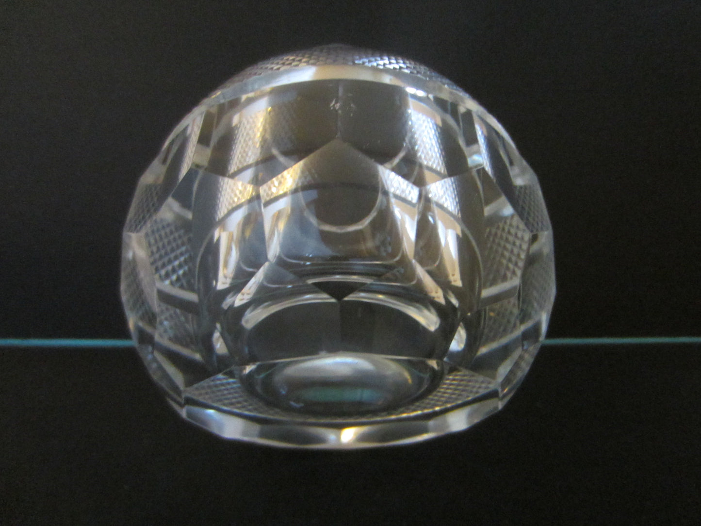 Thomas Webb Attributed Striker Crystal Globe Match Holders Candle Holders - Designer Unique Finds 