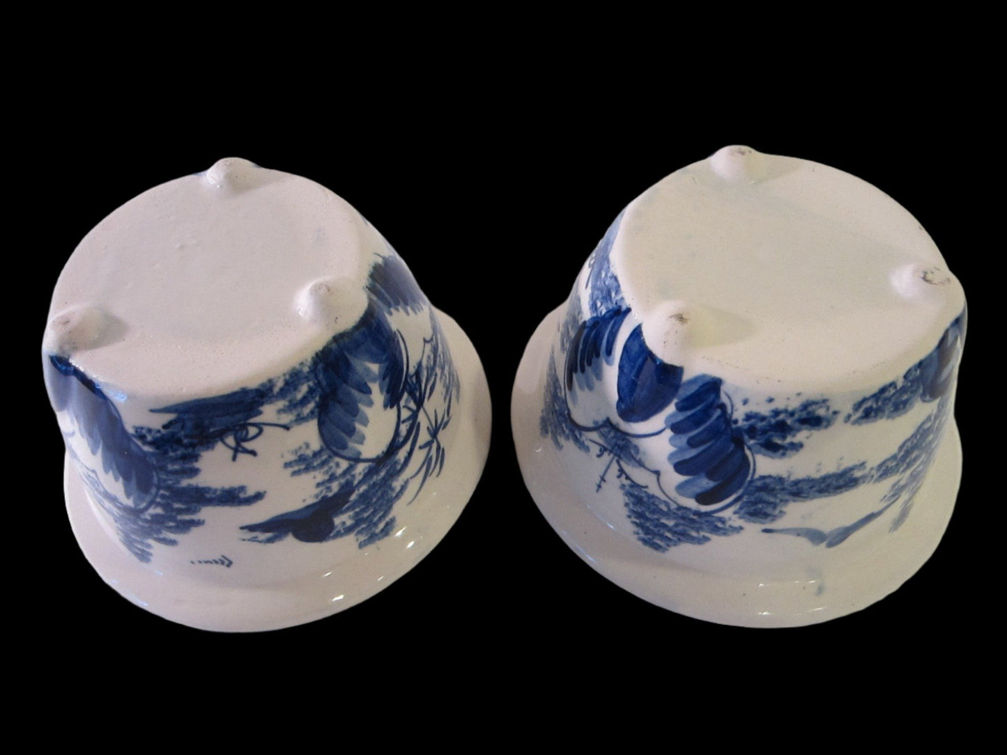 Blue White Transfer Ceramic Bowls Planters Asian Inspires - Designer Unique Finds 
 - 4