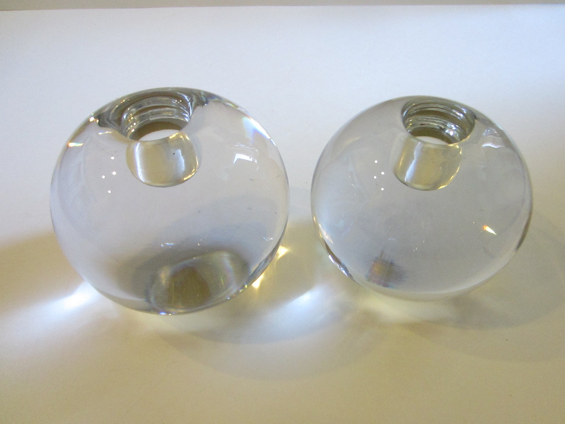 Kristaluxus Globe Form Modern Glass Votive Candle Holders - Designer Unique Finds 