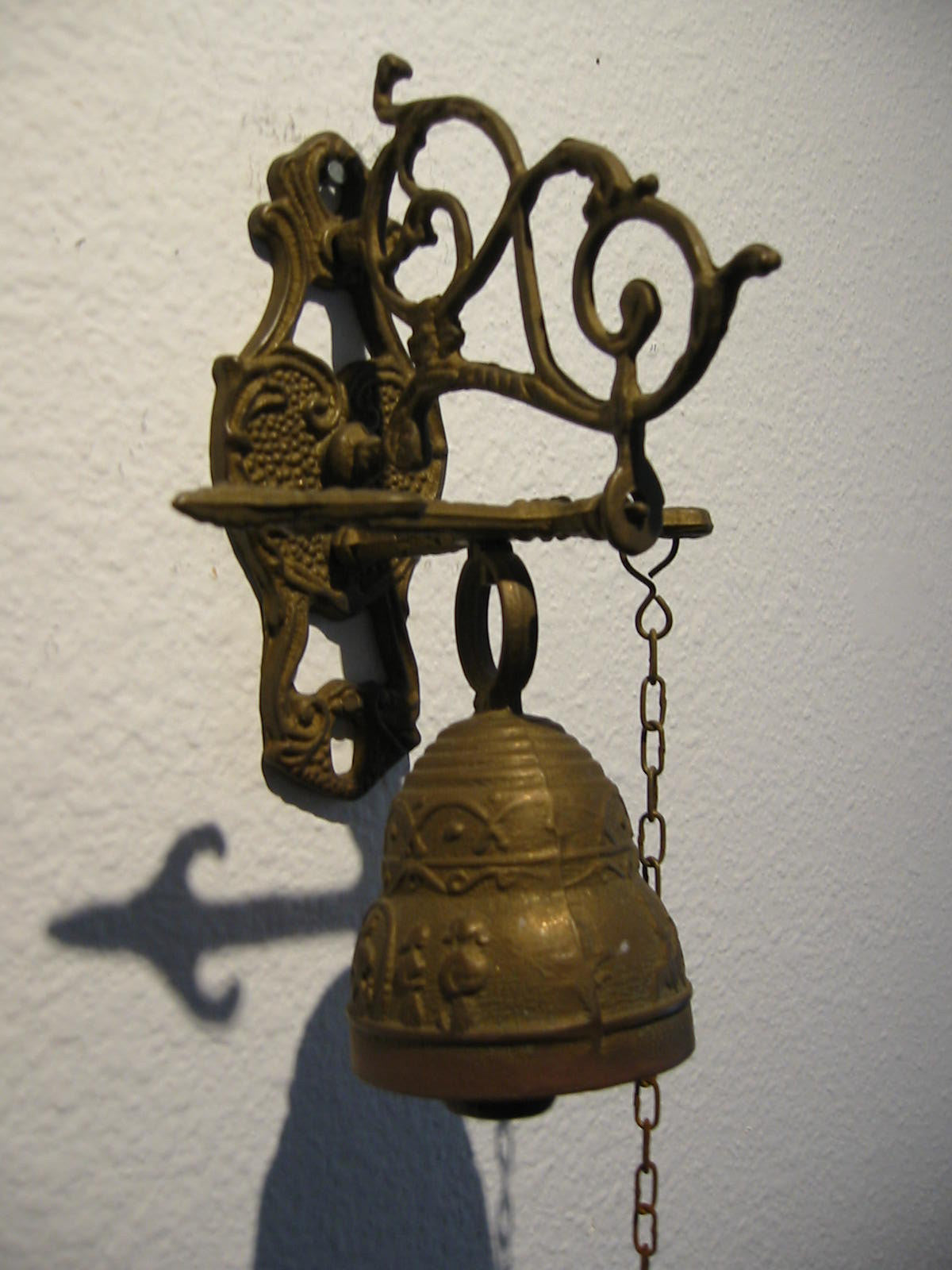 Brass Pool Chain Monastery Bell Ormolu High Relief - Designer Unique Finds 
 - 2