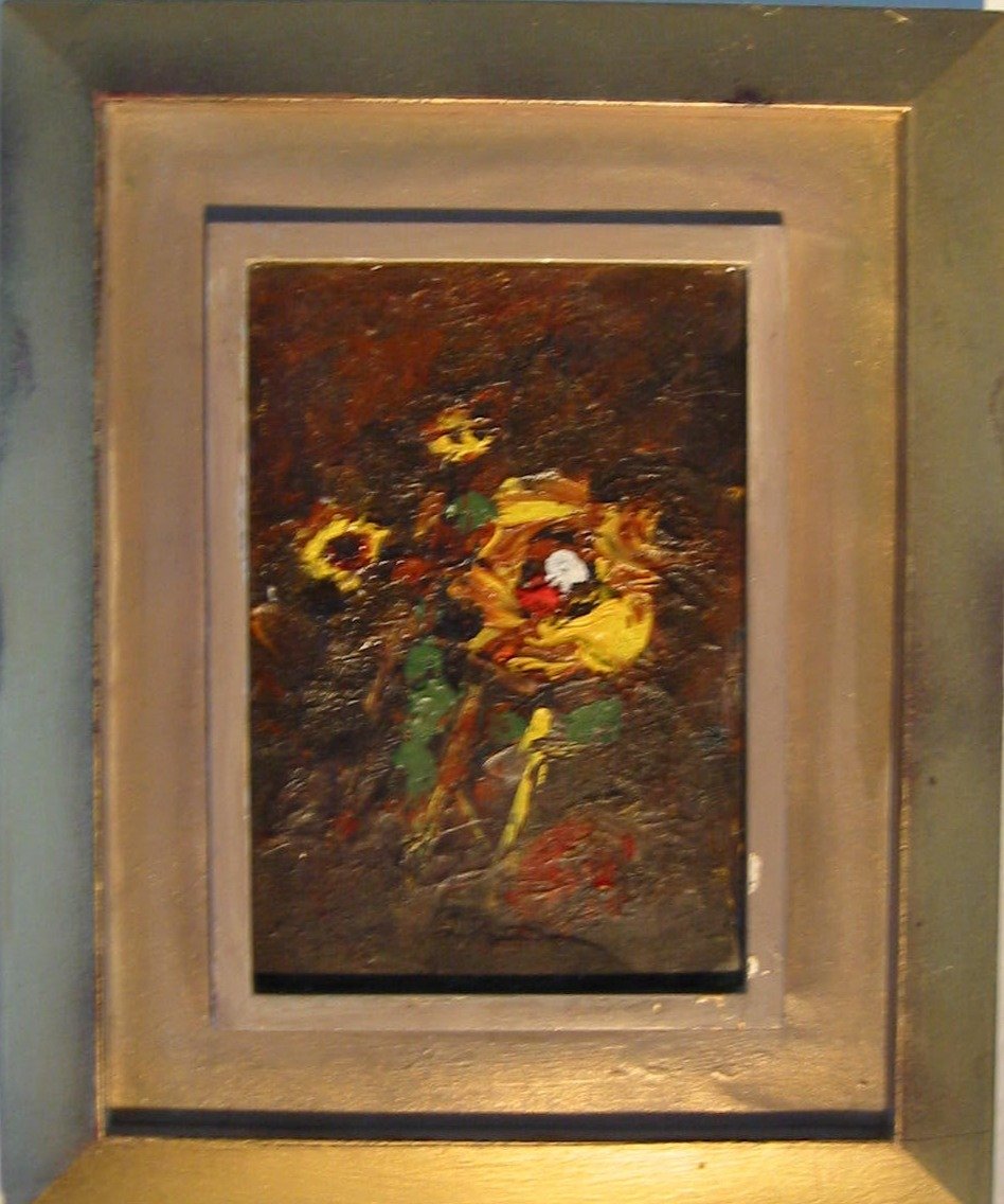 Roky Roka Still Life Flowers Oil Base Painting Artist Proof - Designer Unique Finds 
 - 2