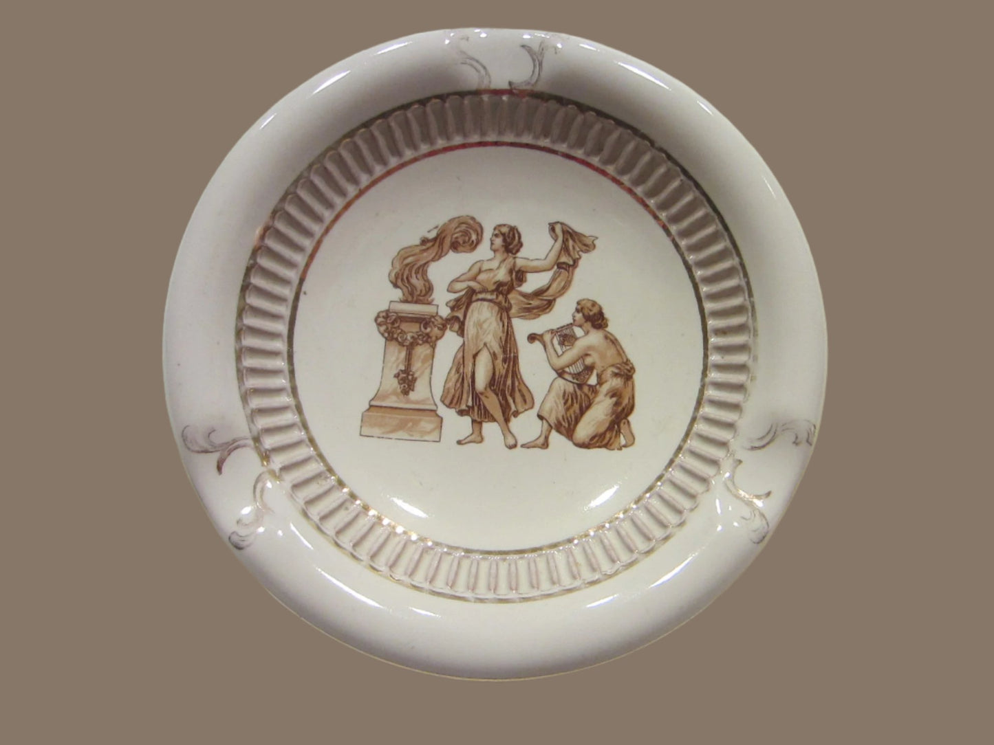 Hand Made In Italy Florentine G Ceramic Ashtray