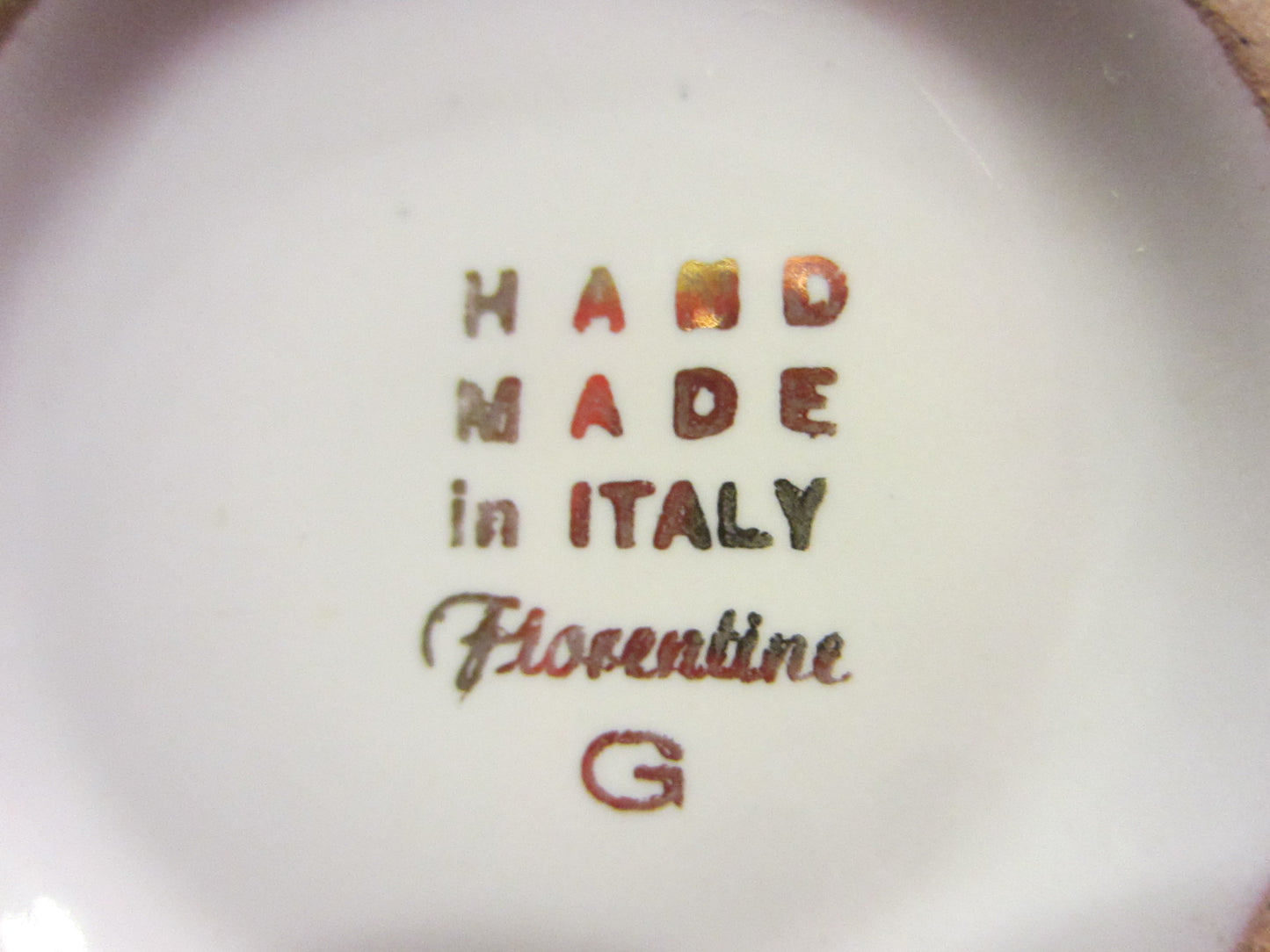 Hand Made In Italy Florentine G Ceramic Ashtray