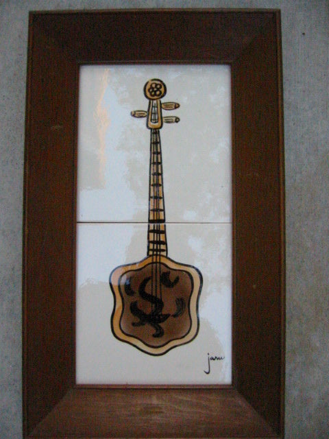 Jaru California Decorative Hand Works Guitar Banjo Framed Tiles