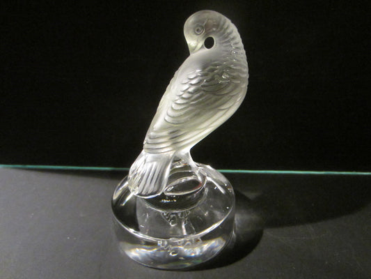 Lalique France Frost Signature Bird Statue - Designer Unique Finds 