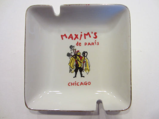 Hotel Maxim de Paris Chicago Porcelain Mid Century Ashtray