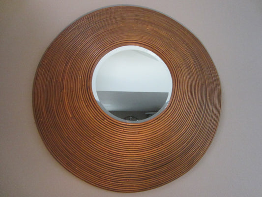 Bamboo Round Mirror By Padmas Tropical Modern Wall Decor - Designer Unique Finds 
