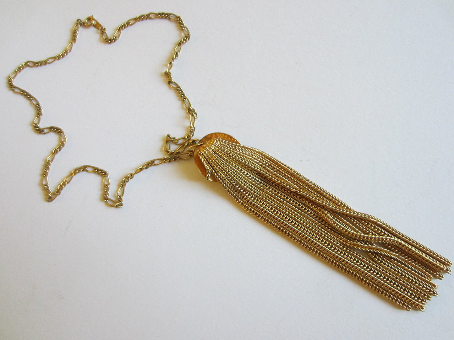 Golden Tassel Pendant Chain Necklace - Designer Unique Finds 