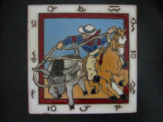 Mag Mor Studio Christine Fitzgerald Cowboy Horse Equestrian Western Tile