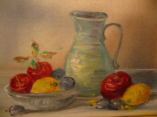 Leo Ritter Austrian Still Life Fruits Impressionist Signed Oil On Canvas - Designer Unique Finds 