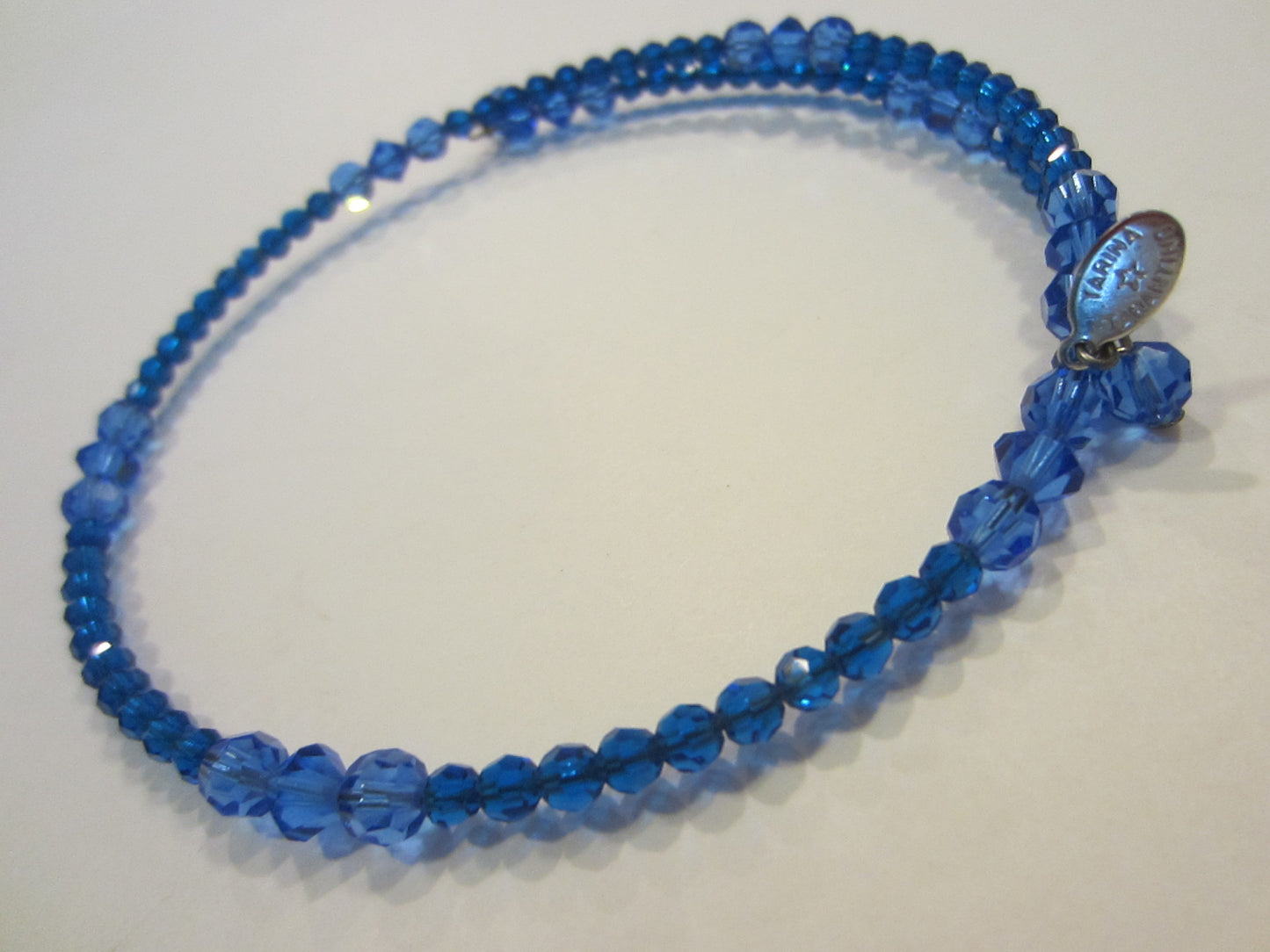 Tarina Tarantino Blue Crystal Choker Signature Tag