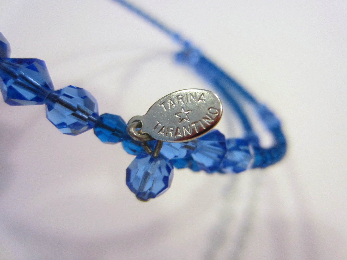 Tarina Tarantino Blue Crystal Choker Signature Tag