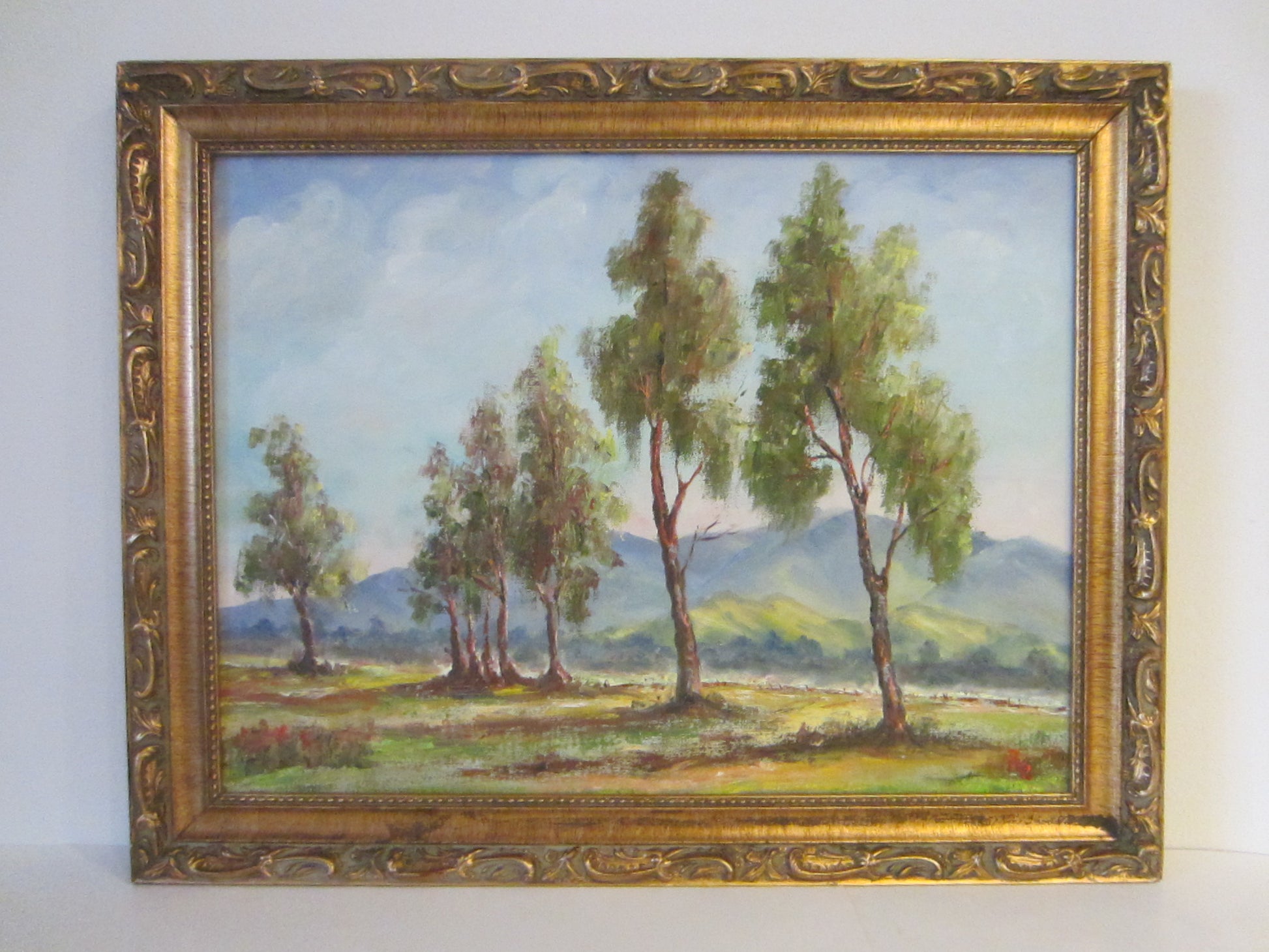 California Plein Air Impressionist Landscape Signed Oil On Canvas