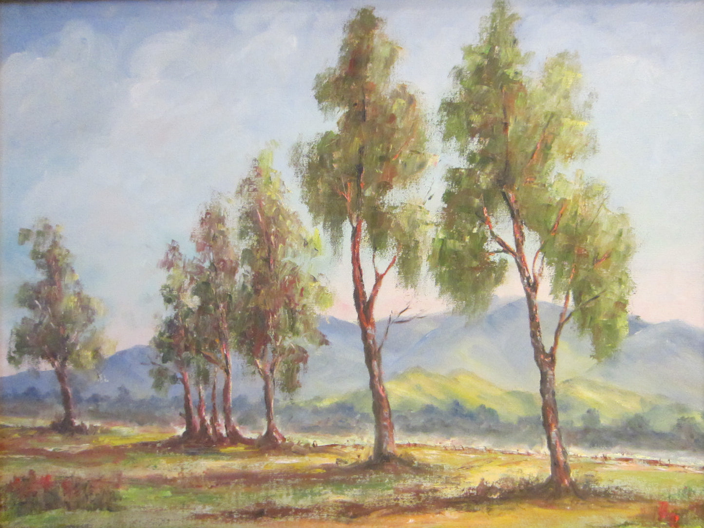 California Plein Air Impressionist Landscape Signed Oil On Canvas